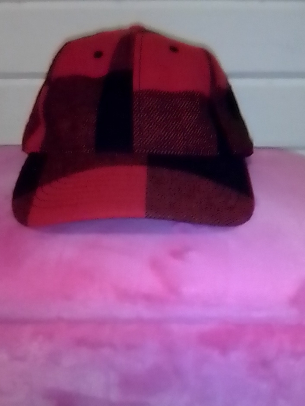 No Boundaries Kids Red and Black Plaid Baseball Cap